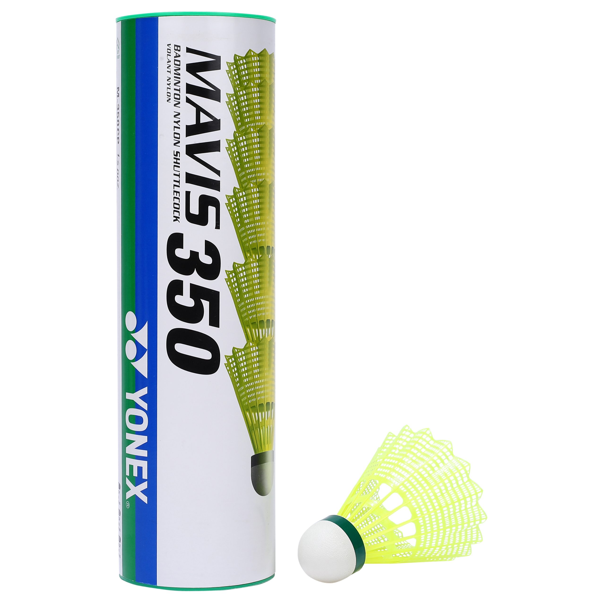 BADMINTON SHUTTLES-NYLON MAVIS 350 GREEN 1
